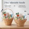 image:imageBest Choice Products Handwoven Easter Basket Small Woven Easter Basket for Kids Easter Egg Hunt Basket wCollapsible Handle Tapered Shape Water Hyacinth  NaturalNatural