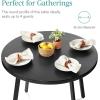 image:imageBest Choice Products Round MidCentury Modern 355in Dining Table SpaceSaving Dinette for Home Kitchen Apartment wSteel Legs  Dark BrownBlack