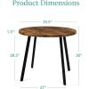 image:imageBest Choice Products Round MidCentury Modern 355in Dining Table SpaceSaving Dinette for Home Kitchen Apartment wSteel Legs  Dark BrownBrown