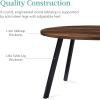 image:imageBest Choice Products Round MidCentury Modern 355in Dining Table SpaceSaving Dinette for Home Kitchen Apartment wSteel Legs  Dark BrownDark Brown