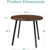 image:imageBest Choice Products Round MidCentury Modern 355in Dining Table SpaceSaving Dinette for Home Kitchen Apartment wSteel Legs  Dark BrownDark Brown