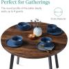 image:imageBest Choice Products Round MidCentury Modern 355in Dining Table SpaceSaving Dinette for Home Kitchen Apartment wSteel Legs  Dark BrownDark Brown