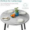 image:imageBest Choice Products Round MidCentury Modern 355in Dining Table SpaceSaving Dinette for Home Kitchen Apartment wSteel Legs  Dark BrownGrey