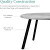 image:imageBest Choice Products Round MidCentury Modern 355in Dining Table SpaceSaving Dinette for Home Kitchen Apartment wSteel Legs  Dark BrownGrey