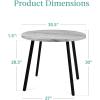 image:imageBest Choice Products Round MidCentury Modern 355in Dining Table SpaceSaving Dinette for Home Kitchen Apartment wSteel Legs  Dark BrownGrey