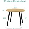 image:imageBest Choice Products Round MidCentury Modern 355in Dining Table SpaceSaving Dinette for Home Kitchen Apartment wSteel Legs  Dark BrownNatural