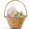 image:imageBest Choice Products Handwoven Easter Basket Small Woven Easter Basket for Kids Easter Egg Hunt Basket wCollapsible Handle Tapered Shape Water Hyacinth  NaturalNatural