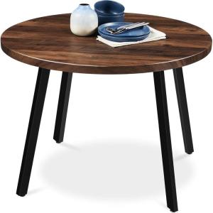 image:imageBest Choice Products Round MidCentury Modern 355in Dining Table SpaceSaving Dinette for Home Kitchen Apartment wSteel Legs  Dark BrownDark Brown
