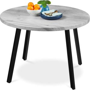 image:imageBest Choice Products Round MidCentury Modern 355in Dining Table SpaceSaving Dinette for Home Kitchen Apartment wSteel Legs  Dark BrownGrey