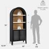 image:imageBest Choice Products 72 Tall Narrow Arched Pantry Cabinet wReeded Door 4Tier Bookshelf Armoire Hutch Bookcase Storage Cabinet wAdjustable Shelves for Dining Room and Livingroom  WalnutLarge  Black Oak