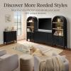 image:imageBest Choice Products 72 Tall Narrow Arched Pantry Cabinet wReeded Door 4Tier Bookshelf Armoire Hutch Bookcase Storage Cabinet wAdjustable Shelves for Dining Room and Livingroom  WalnutLarge  Black Oak