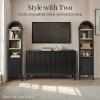 image:imageBest Choice Products 72 Tall Narrow Arched Pantry Cabinet wReeded Door 4Tier Bookshelf Armoire Hutch Bookcase Storage Cabinet wAdjustable Shelves for Dining Room and Livingroom  WalnutNarrow  Walnut