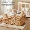 image:imageBest Choice Products Baby Diaper Caddy Organizer Large Portable Handmade Nursery Basket wRemovable Divider amp Handles Handwoven Changing Table Storage Bin for Nursery Organization  ChestnutNatural