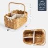 image:imageBest Choice Products Baby Diaper Caddy Organizer Large Portable Handmade Nursery Basket wRemovable Divider amp Handles Handwoven Changing Table Storage Bin for Nursery Organization  ChestnutNatural
