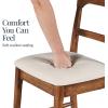 image:imageBest Choice Products Bar Stool Set of 2 Modern Farmhouse Counter Height Stools wUpholstered Cushioned Seat Wooden Curved Backrest  ChestnutCream