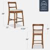 image:imageBest Choice Products Bar Stool Set of 2 Modern Farmhouse Counter Height Stools wUpholstered Cushioned Seat Wooden Curved Backrest  ChestnutCream