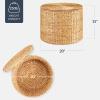 image:imageBest Choice Products Large Round Storage Ottoman WLid Handwoven Water Hyacinth Footstool Accent Stool Side Table Storage Container Plant Stand For Living Room Office or Bedroom  NaturalNatural