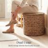 image:imageBest Choice Products Large Round Storage Ottoman WLid Handwoven Water Hyacinth Footstool Accent Stool Side Table Storage Container Plant Stand For Living Room Office or Bedroom  NaturalChestnut