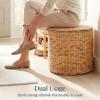 image:imageBest Choice Products Large Round Storage Ottoman WLid Handwoven Water Hyacinth Footstool Accent Stool Side Table Storage Container Plant Stand For Living Room Office or Bedroom  NaturalNatural