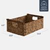 image:imageBest Choice Products Wicker Storage Basket Shelf Organizer Basket wWooden Handles Woven Rectangular Storage Bin Natural Water Hyacinth for Pantry Closet Bathroom Living Room  NaturalChestnut
