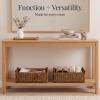 image:imageBest Choice Products Wicker Storage Basket Shelf Organizer Basket wWooden Handles Woven Rectangular Storage Bin Natural Water Hyacinth for Pantry Closet Bathroom Living Room  NaturalChestnut