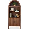 image:imageBest Choice Products 72 Tall Narrow Arched Pantry Cabinet wReeded Door 4Tier Bookshelf Armoire Hutch Bookcase Storage Cabinet wAdjustable Shelves for Dining Room and Livingroom  WalnutLarge  Walnut