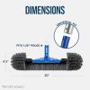 image:imageBest Choice Products 20 Pool Brush with 9 ft Aluminum Pole  HeavyDuty Swimming Pool Wall amp Floor Cleaning SetPool Brush Only