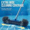 image:imageBest Choice Products 20 Pool Brush with 9 ft Aluminum Pole  HeavyDuty Swimming Pool Wall amp Floor Cleaning SetPool Brush Only