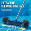 image:imageBest Choice Products 20 Pool Brush with 9 ft Aluminum Pole  HeavyDuty Swimming Pool Wall amp Floor Cleaning SetPool Brush with Pole  Skimmer