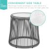 image:imageBest Choice Products 3Piece Patio Conversation Bistro Set Outdoor AllWeather Wicker Furniture for Porch Backyard w 2 Wide Ergonomic Chairs Cushions Glass Top Side Table  GrayNavyGrayNavy