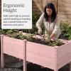 image:imageBest Choice Products 48 x 24 x 30 Raised Garden Bed with Extra Deep 16 Depth Elevated Wood Planter Box Stand for Backyard Patio Balcony Natural Fir Wood  Acorn BrownPink