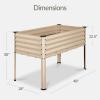 image:imageBest Choice Products 72x24x30in Non Toxic Galvanized Raised Garden Bed Metal Elevated Planter Box Vegetable Garden 100 Non Toxic Materials  CharcoalBeige