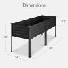 image:imageBest Choice Products 72x24x30in Non Toxic Galvanized Raised Garden Bed Metal Elevated Planter Box Vegetable Garden 100 Non Toxic Materials  CharcoalCharcoal