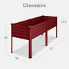 image:imageBest Choice Products 72x24x30in Non Toxic Galvanized Raised Garden Bed Metal Elevated Planter Box Vegetable Garden 100 Non Toxic Materials  CharcoalRoyal Red