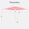 image:imageBest Choice Products 75ft Patio Umbrella White Pole Outdoor Market Umbrella with Push Button Tilt and Crank Lift Steel Pole Umbrella for Backyard Patio Garden Pool Outdoor Shade  Flamingo PinkFlamingo Pink