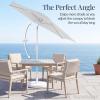 image:imageBest Choice Products 75ft Patio Umbrella White Pole Outdoor Market Umbrella with Push Button Tilt and Crank Lift Steel Pole Umbrella for Backyard Patio Garden Pool Outdoor Shade  Flamingo PinkFog Gray