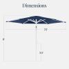 image:imageBest Choice Products 75ft Patio Umbrella White Pole Outdoor Market Umbrella with Push Button Tilt and Crank Lift Steel Pole Umbrella for Backyard Patio Garden Pool Outdoor Shade  Flamingo PinkNavy Blue