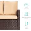 image:imageBest Choice Products 7Seater Conversational Wicker Sofa Dining Table Outdoor Patio Furniture Set wModular 6 Pieces Cushions Protective Cover Included  BrownBeigeBrownBeige