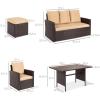 image:imageBest Choice Products 7Seater Conversational Wicker Sofa Dining Table Outdoor Patio Furniture Set wModular 6 Pieces Cushions Protective Cover Included  BrownBeigeBrownBeige