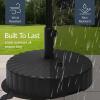 image:imageBest Choice Products Fillable Umbrella Base Stand Scallop Pattern Plastic Patio Umbrella Base Stand Pole Holder for Outdoor Lawn w 55lbs Weight Capacity 2 Adjustment Knobs  Black