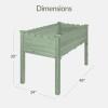 image:imageBest Choice Products Raised Garden Bed Scalloped Design Elevated Wood Planter Box Stand for Backyard Patio Balcony with Bed Liner 48 x 24 x 30 Inches 200 Pound Capacity  SageSage