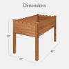 image:imageBest Choice Products Raised Garden Bed Scalloped Design Elevated Wood Planter Box Stand for Backyard Patio Balcony with Bed Liner 48 x 24 x 30 Inches 200 Pound Capacity  SageAcorn Brown