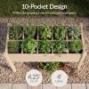 image:imageBest Choice Products Raised Herb Garden Bed Planter Box  Elevated Wooden Planter with 10 Grid Growing Compartments Drainage Holes Vegetable Flower Garden Box for Patio Balcony Backyard  NaturalNatural