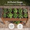 image:imageBest Choice Products Raised Herb Garden Bed Planter Box  Elevated Wooden Planter with 10 Grid Growing Compartments Drainage Holes Vegetable Flower Garden Box for Patio Balcony Backyard  NaturalAcorn
