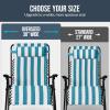 image:imageBest Choice Products Set of 2 Extra Wide Adjustable Steel Mesh Zero Gravity Lounge Chair Recliners wPillows and Cup Holder Trays  Peacock Blue StripesPeacock Blue Stripes