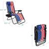 image:imageBest Choice Products Set of 2 Extra Wide Adjustable Steel Mesh Zero Gravity Lounge Chair Recliners wPillows and Cup Holder Trays  Peacock Blue StripesAmerican Flag