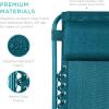 image:imageBest Choice Products Set of 2 Extra Wide Adjustable Steel Mesh Zero Gravity Lounge Chair Recliners wPillows and Cup Holder Trays  Peacock Blue StripesPeacock