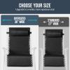 image:imageBest Choice Products Set of 2 Extra Wide Adjustable Steel Mesh Zero Gravity Lounge Chair Recliners wPillows and Cup Holder Trays  Peacock Blue StripesBlackWhite