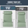 image:imageBest Choice Products Set of 2 Extra Wide Adjustable Steel Mesh Zero Gravity Lounge Chair Recliners wPillows and Cup Holder Trays  Peacock Blue StripesSage GreenWhite