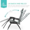 image:imageBest Choice Products Set of 2 Extra Wide Adjustable Steel Mesh Zero Gravity Lounge Chair Recliners wPillows and Cup Holder Trays  Peacock Blue StripesStardew